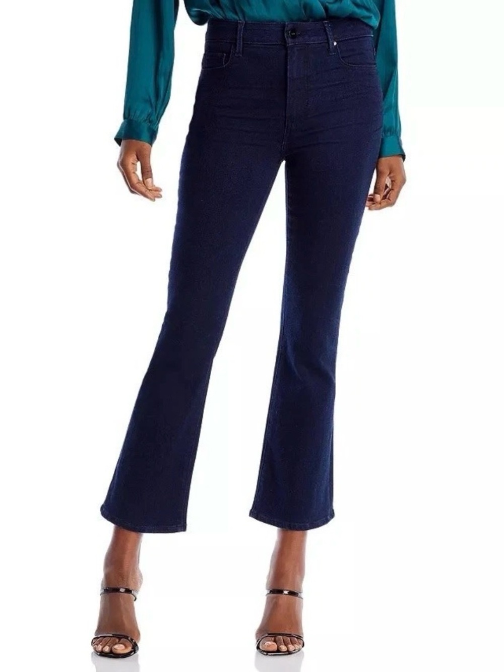 PAIGE Anthropologie Claudine High Rise Ankle Kick-flare Dark Blue Jeans Size 31